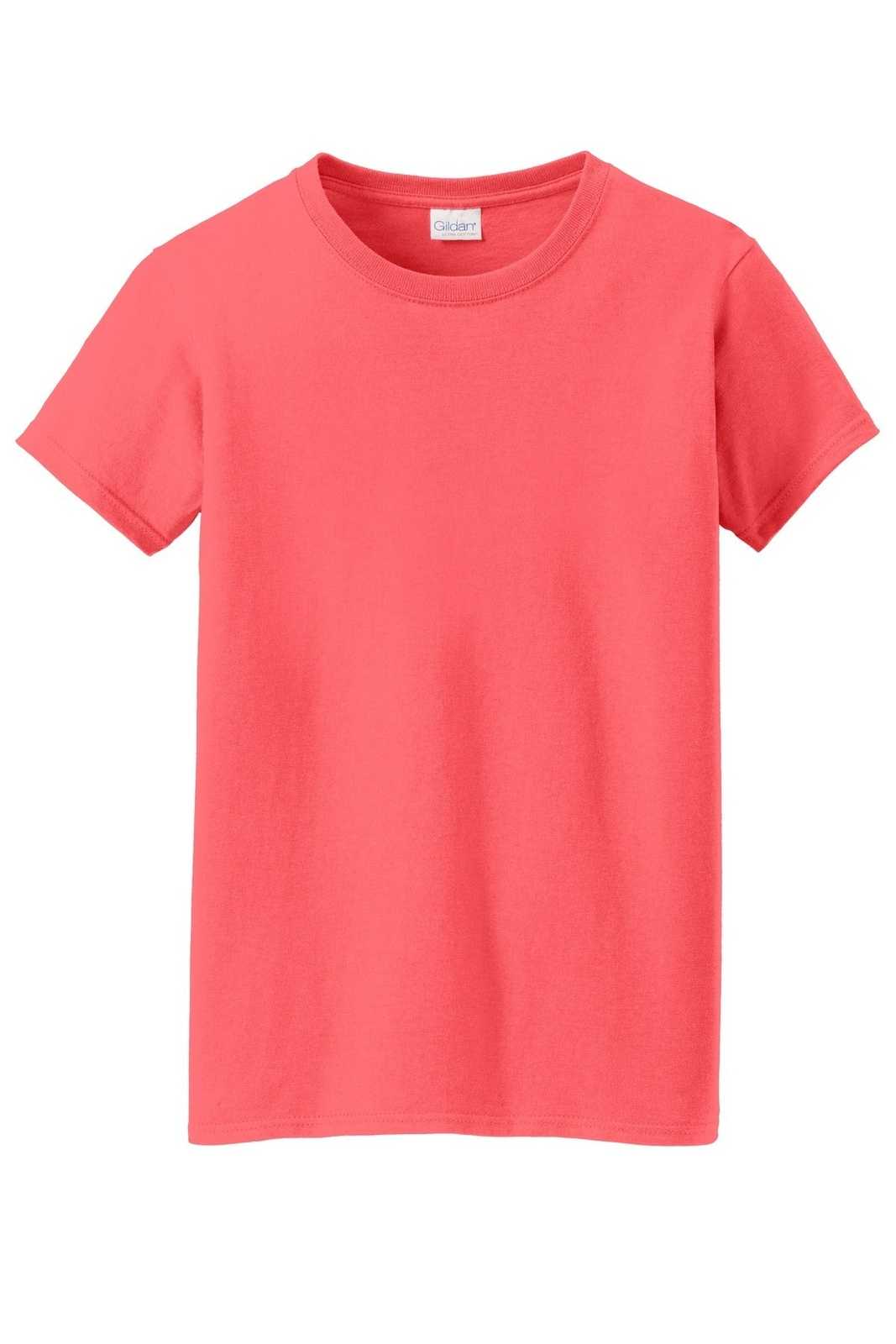 Gildan 5000L Ladies Heavy Cotton 100% Cotton T-Shirt - Coral Silk - HIT a Double