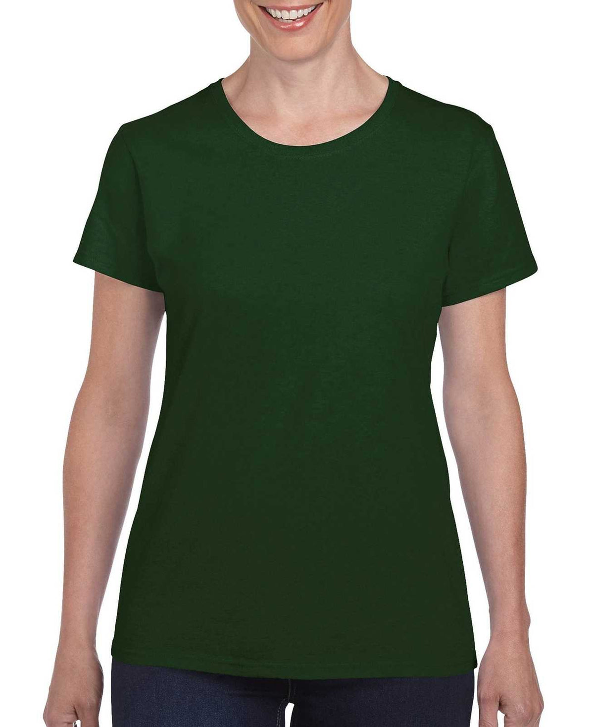 Gildan 5000L Ladies Heavy Cotton 100% Cotton T-Shirt - Forest Green - HIT a Double