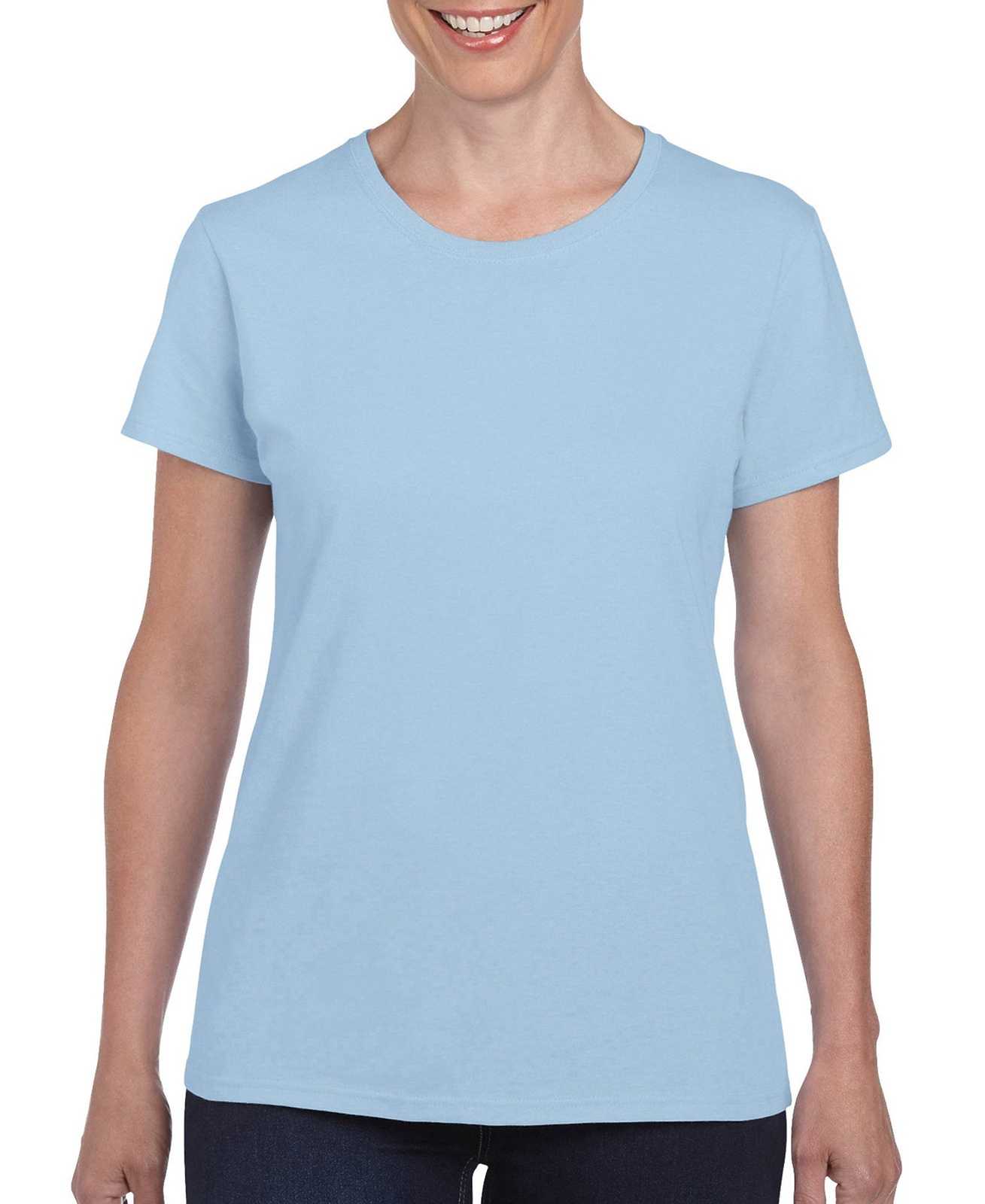 Gildan 5000L Ladies Heavy Cotton 100% Cotton T-Shirt - Light Blue - HIT a Double