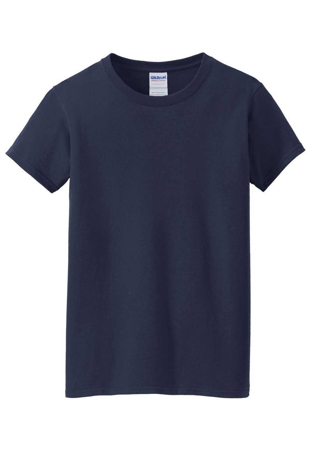 Gildan 5000L Ladies Heavy Cotton 100% Cotton T-Shirt - Navy - HIT a Double