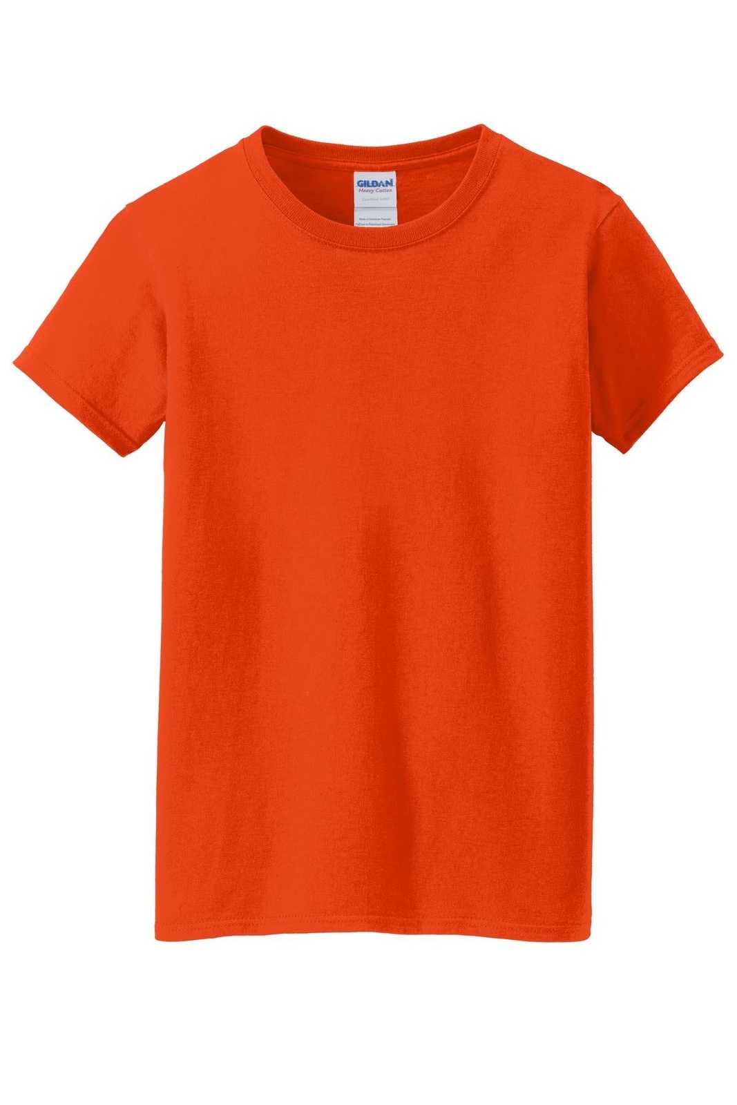 Gildan 5000L Ladies Heavy Cotton 100% Cotton T-Shirt - Orange - HIT a Double