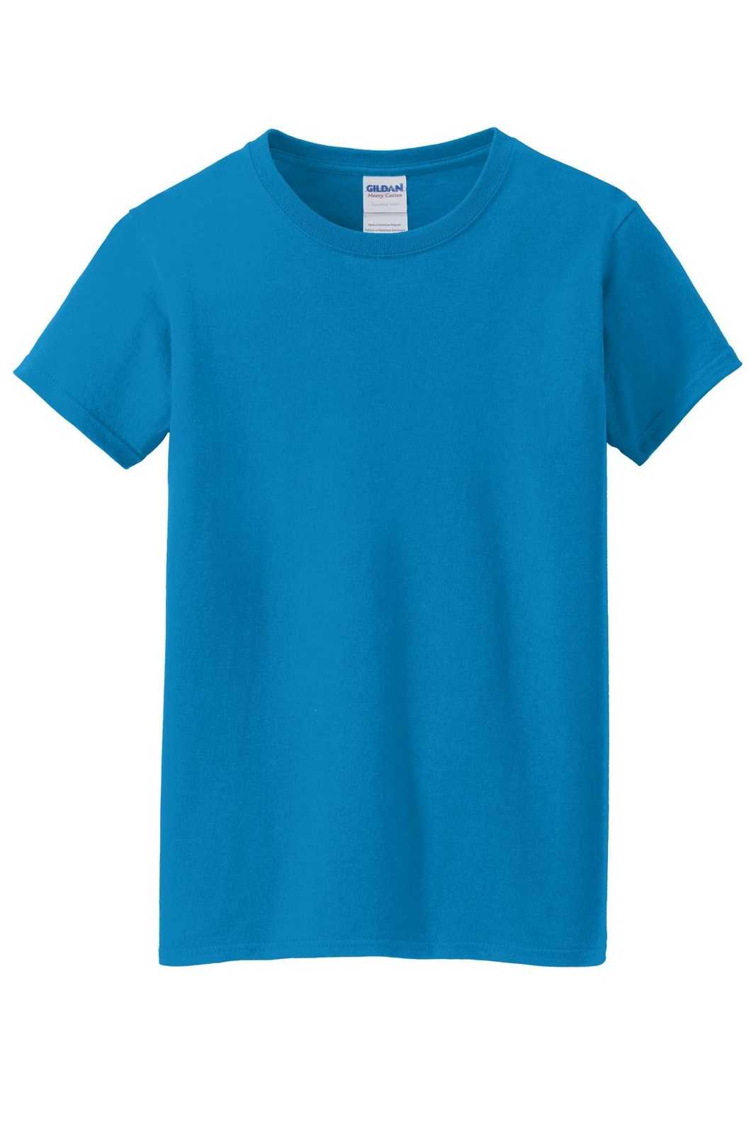 Gildan 5000L Ladies Heavy Cotton 100% Cotton T-Shirt - Sapphire - HIT a Double