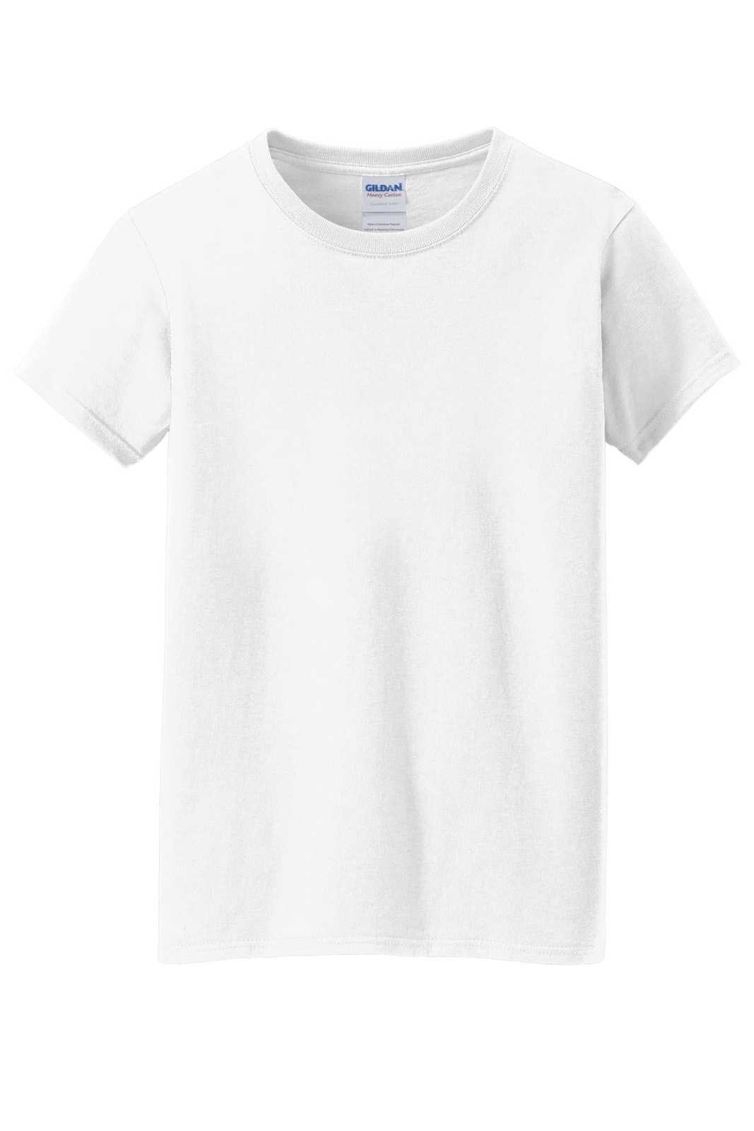 Gildan 5000L Ladies Heavy Cotton 100% Cotton T-Shirt - White - HIT a Double