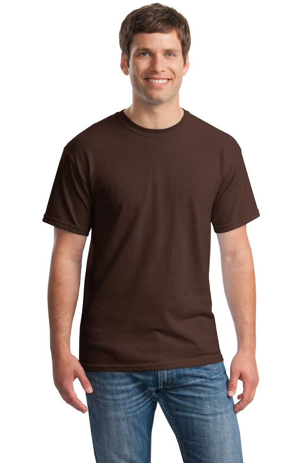 Gildan 5000 Heavy Cotton 100% Cotton T-Shirt - Dark Chocolate - HIT a Double