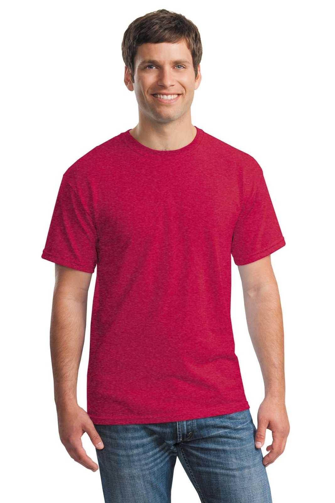 Gildan 5000 Heavy Cotton 100% Cotton T-Shirt - Heather Red - HIT a Double