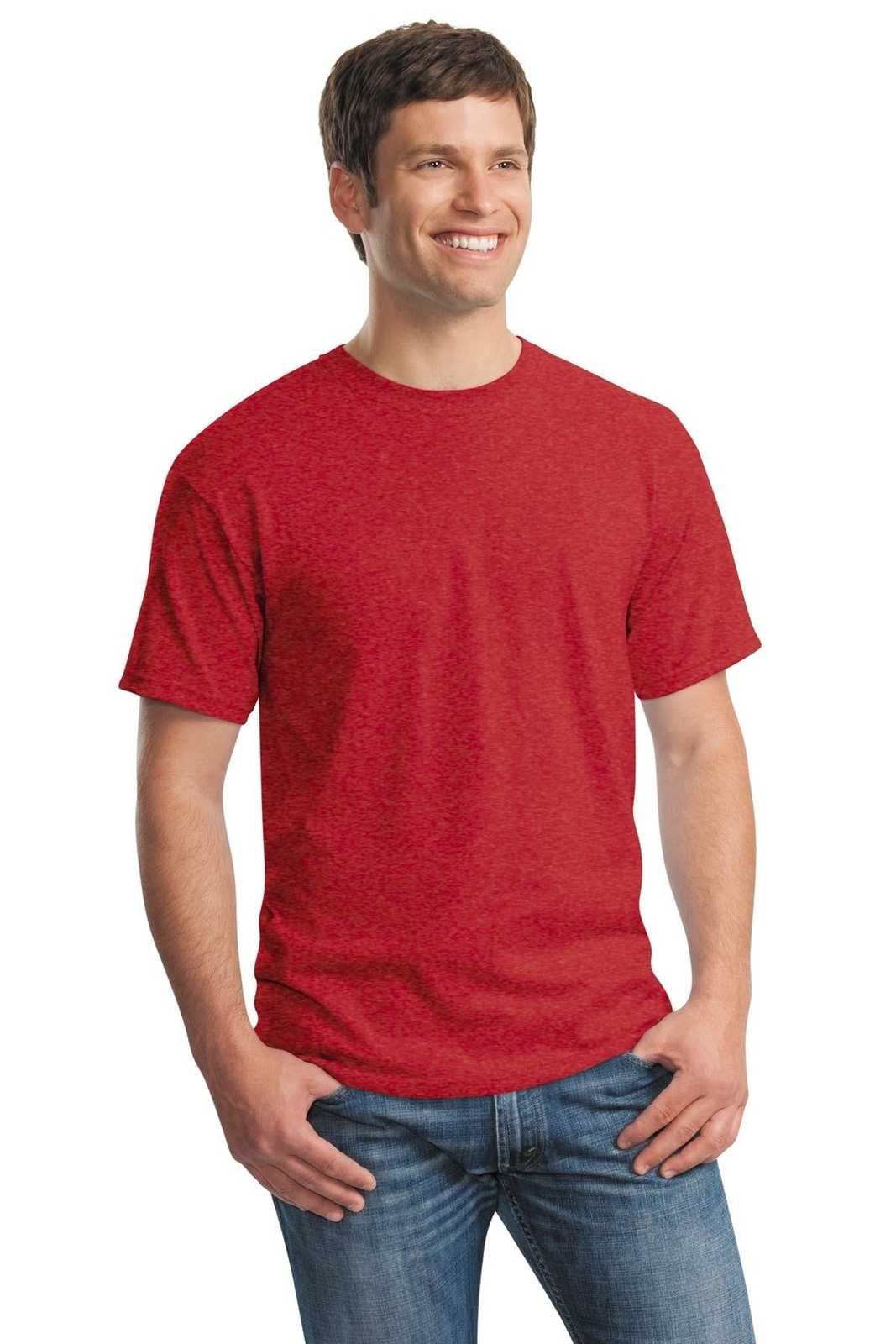 Gildan 5000 Heavy Cotton 100% Cotton T-Shirt - Heather Red - HIT a Double