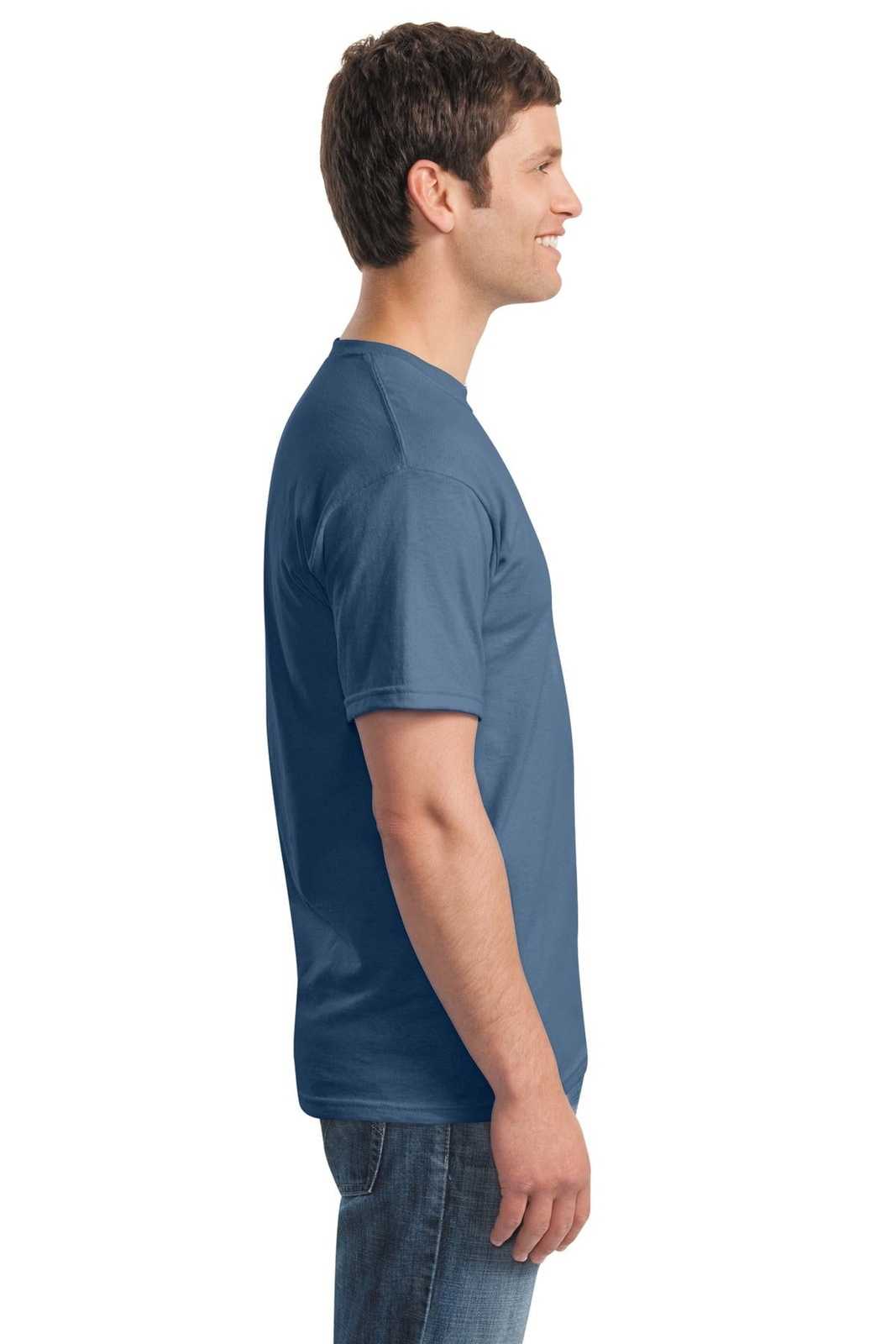 Gildan 5000 Heavy Cotton 100% Cotton T-Shirt - Indigo Blue - HIT a Double