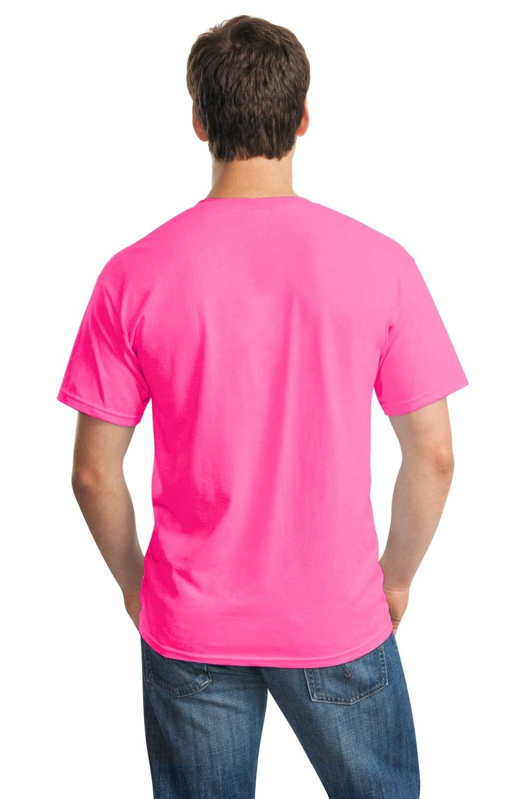 Gildan 5000 Heavy Cotton 100% Cotton T-Shirt - Safety Pink - HIT a Double