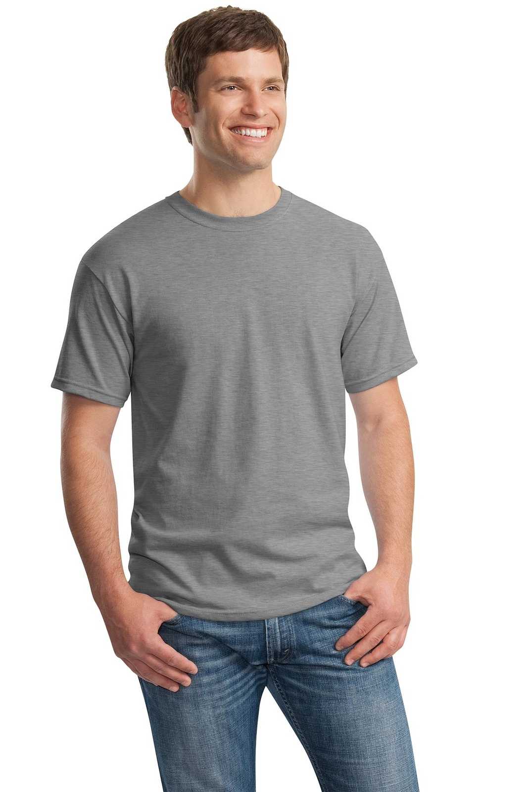 Gildan 5000 Heavy Cotton 100% Cotton T-Shirt - Sport Gray - HIT a Double