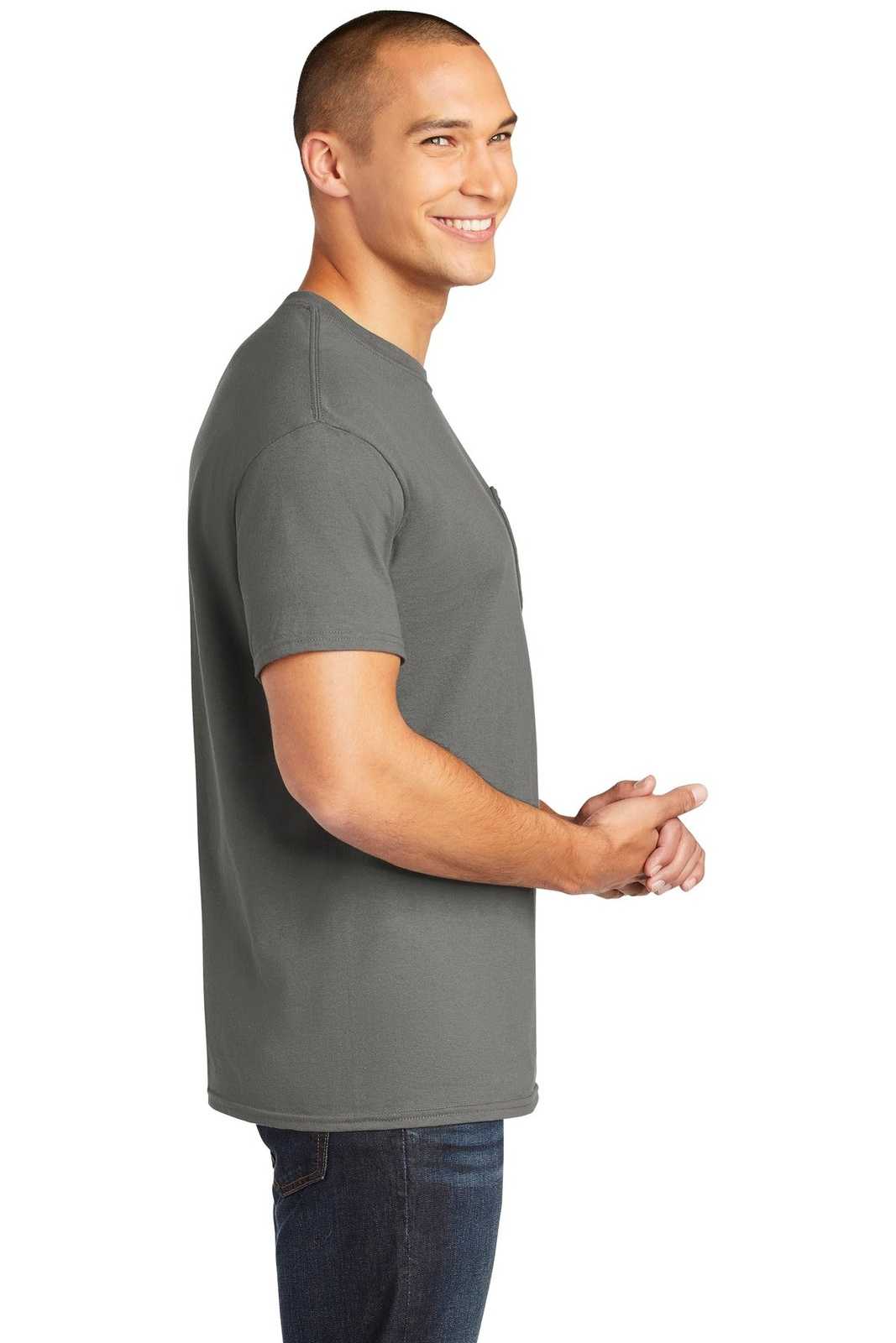 Gildan 5300 Heavy Cotton 100% Cotton Pocket T-Shirt - Charcoal - HIT a Double