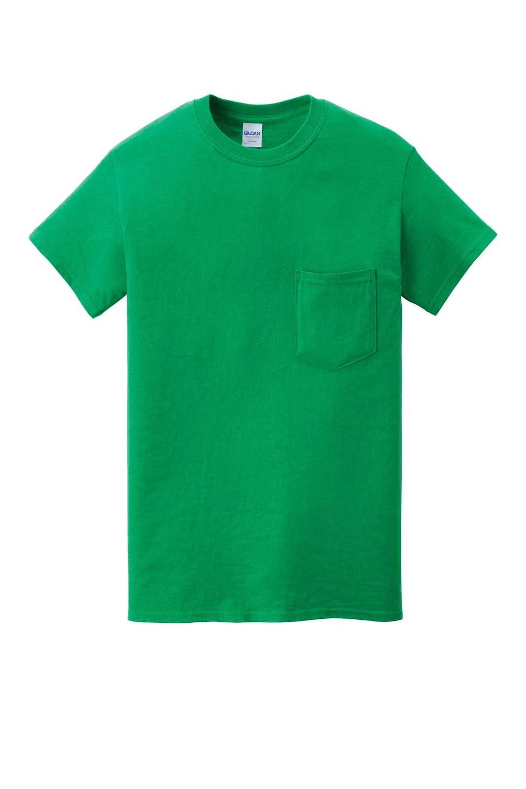 Gildan 5300 Heavy Cotton 100% Cotton Pocket T-Shirt - Irish Green - HIT a Double