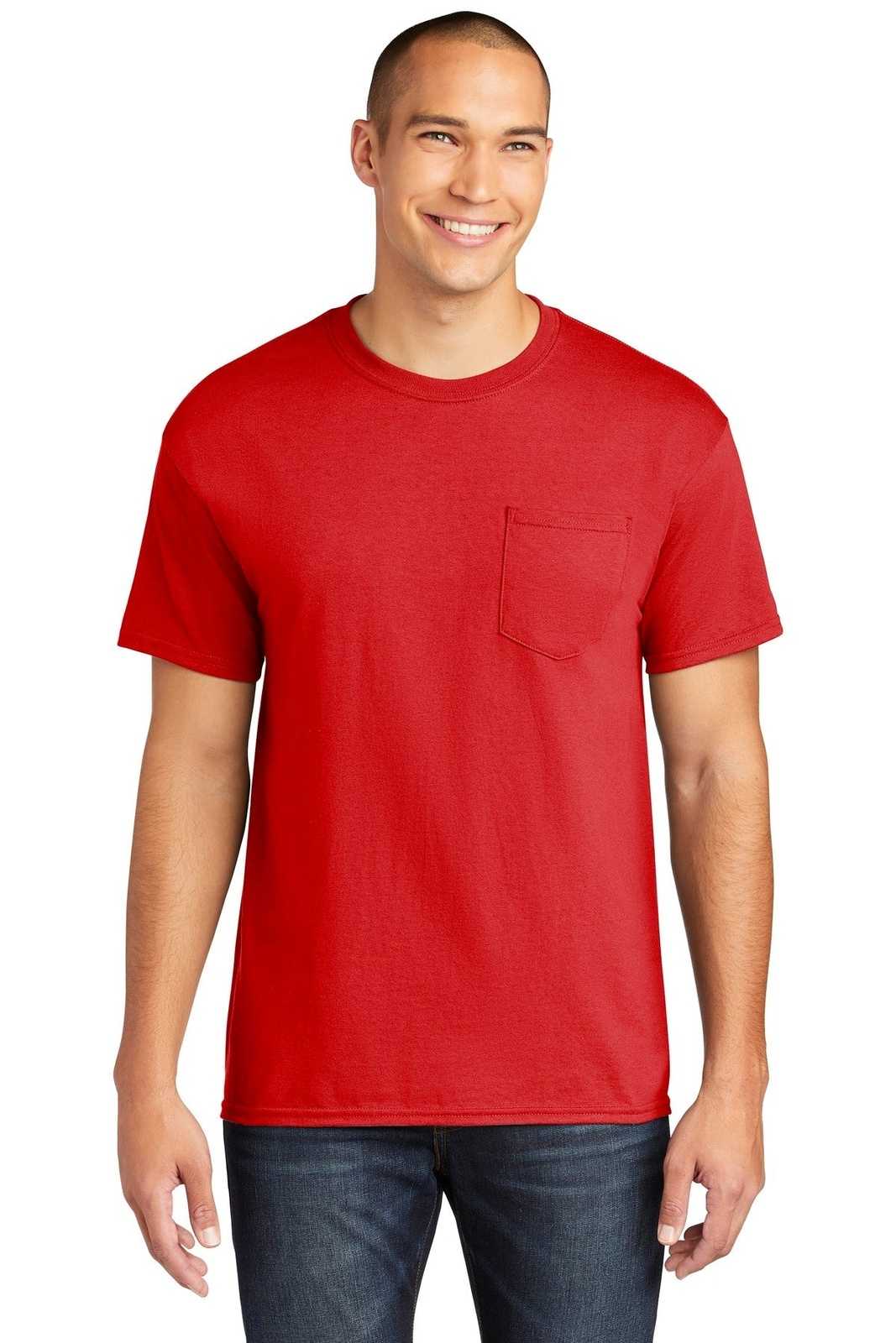 Gildan 5300 Heavy Cotton 100% Cotton Pocket T-Shirt - Red - HIT a Double