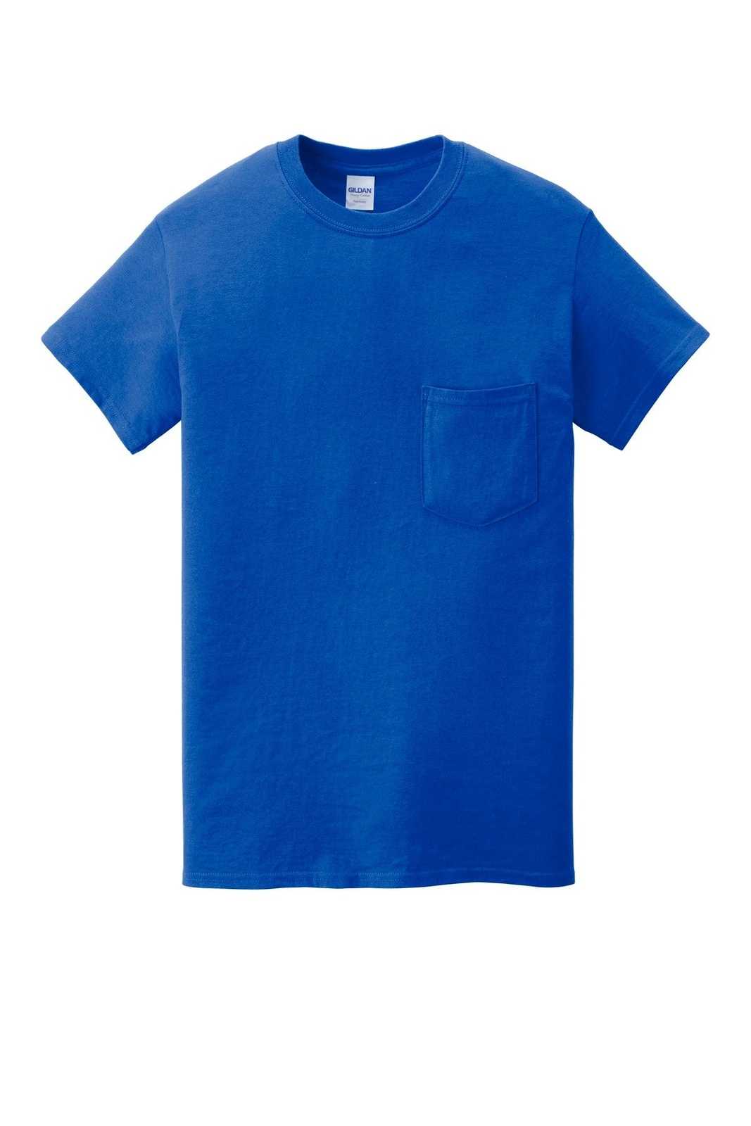 Gildan 5300 Heavy Cotton 100% Cotton Pocket T-Shirt - Royal - HIT a Double