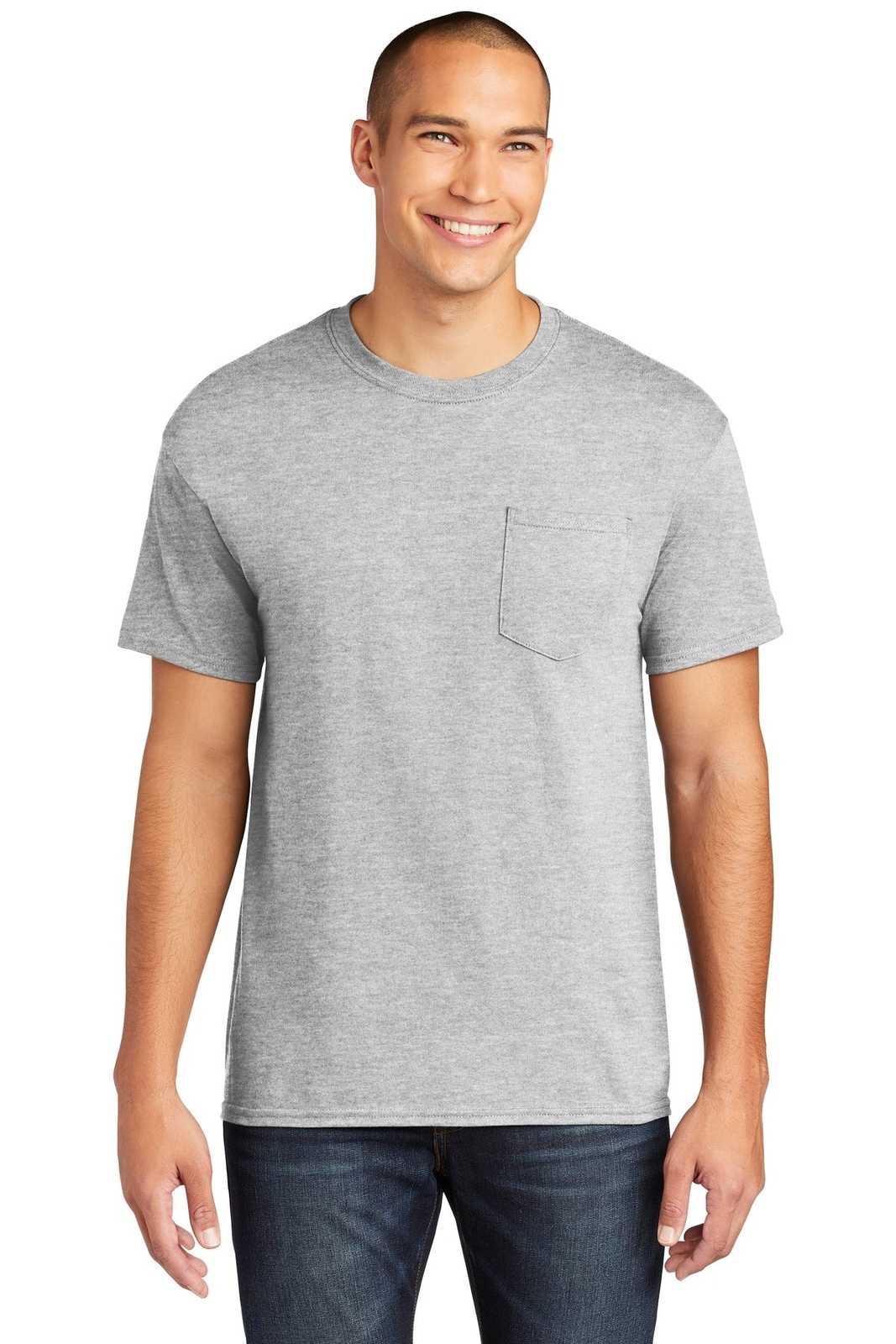 Gildan 5300 Heavy Cotton 100% Cotton Pocket T-Shirt - Sport Gray - HIT a Double