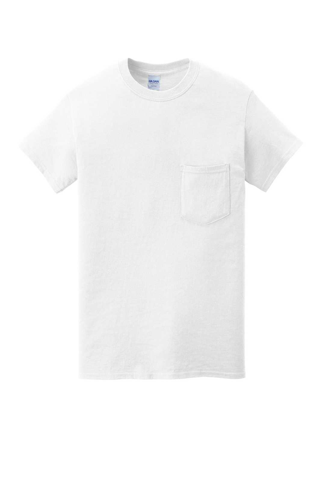 Gildan 5300 Heavy Cotton 100% Cotton Pocket T-Shirt - White - HIT a Double
