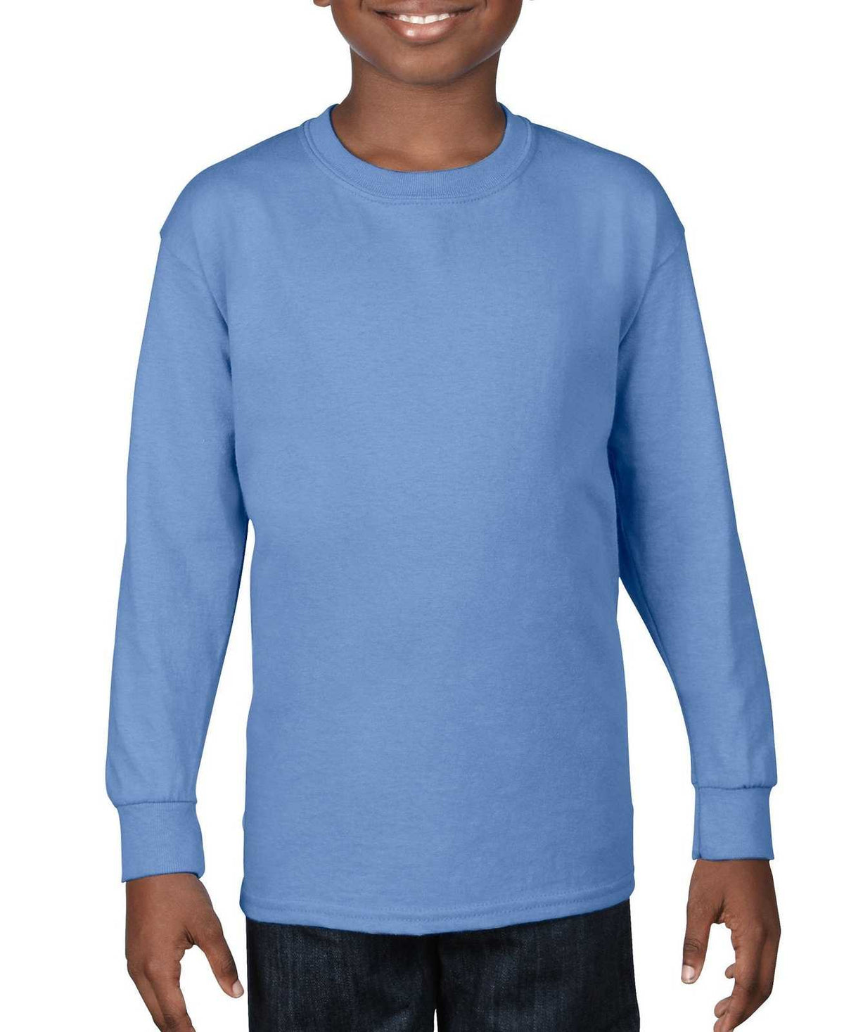 Gildan 5400B Youth Heavy Cotton 100% Cotton Long Sleeve T-Shirt - Carolina Blue - HIT a Double