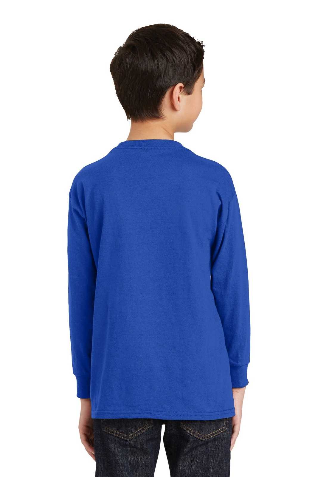 Gildan 5400B Youth Heavy Cotton 100% Cotton Long Sleeve T-Shirt - Royal - HIT a Double