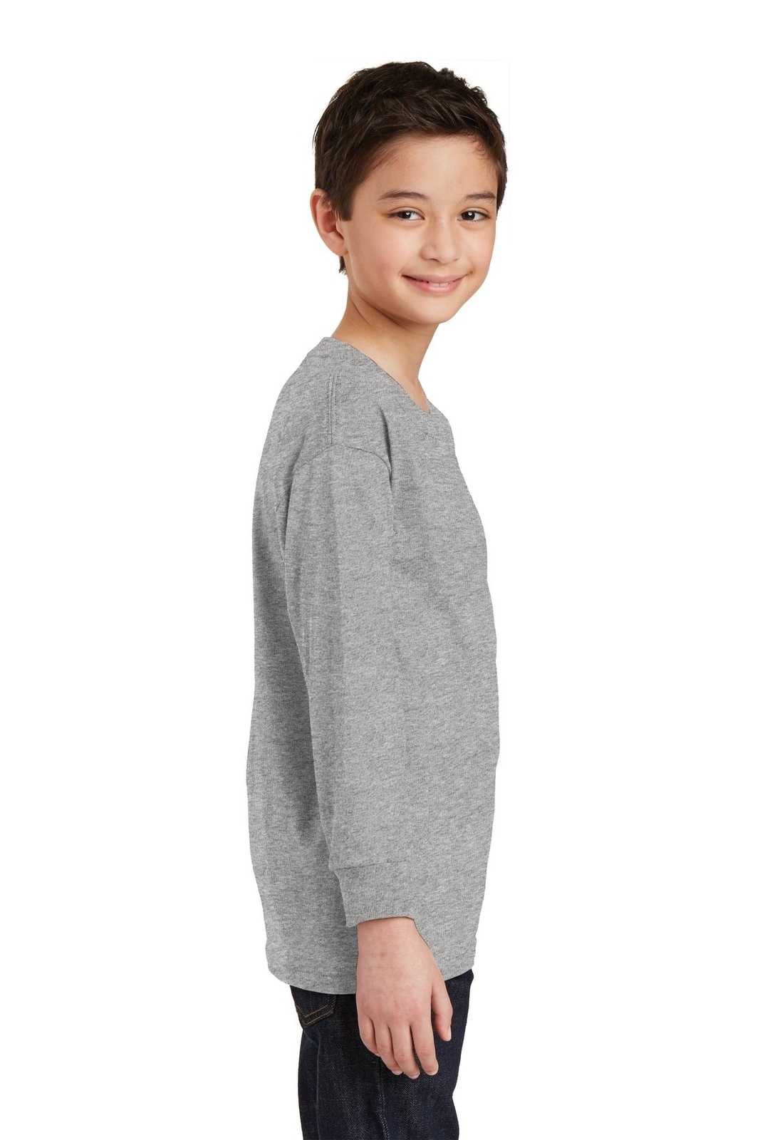 Gildan 5400B Youth Heavy Cotton 100% Cotton Long Sleeve T-Shirt - Sport Gray - HIT a Double