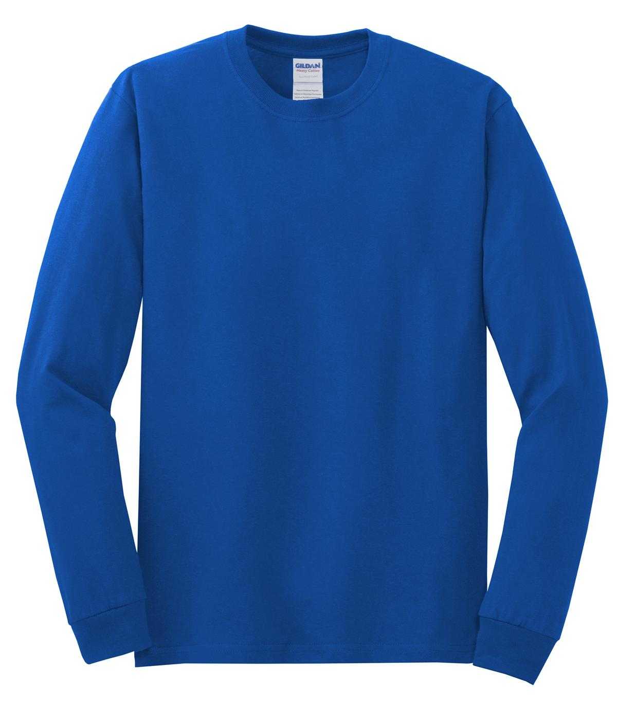 Gildan 5400 Heavy Cotton 100% Cotton Long Sleeve T-Shirt - Royal - HIT a Double