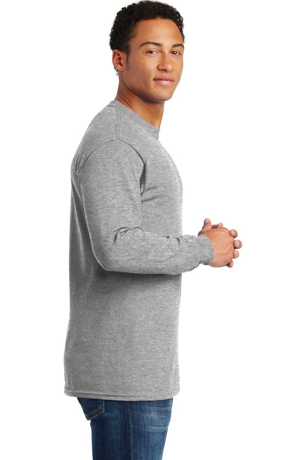 Gildan 5400 Heavy Cotton 100% Cotton Long Sleeve T-Shirt - Sport Gray - HIT a Double