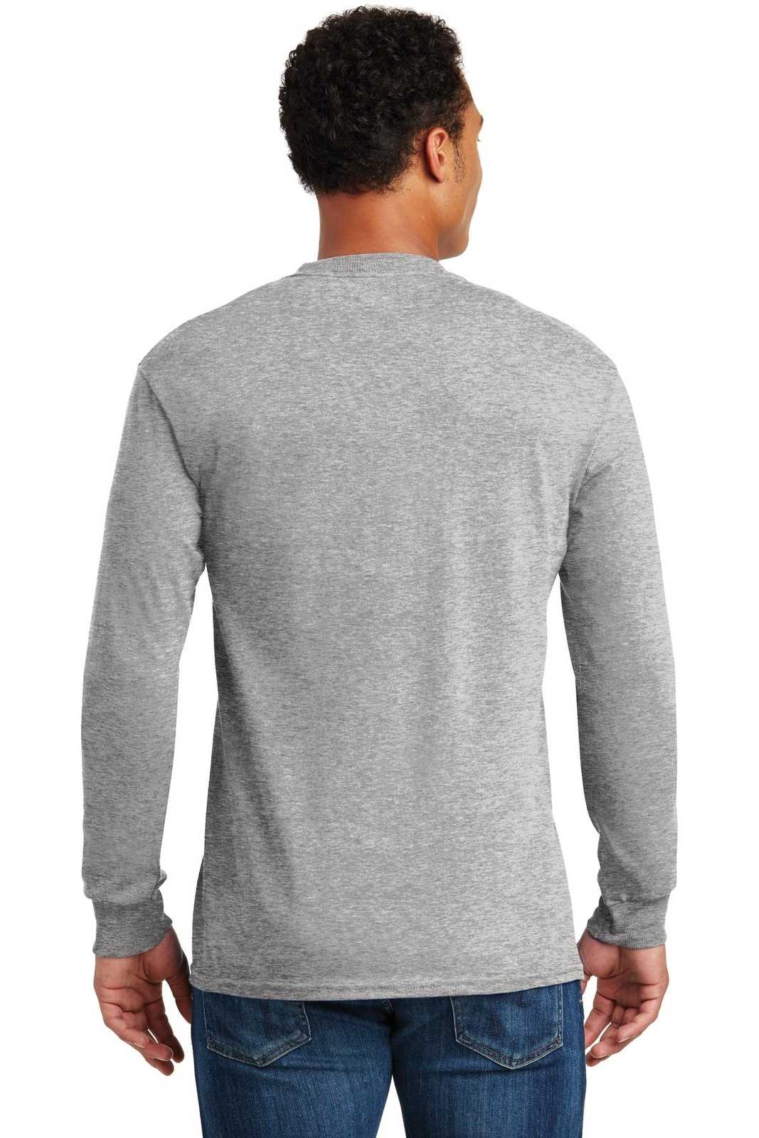 Gildan 5400 Heavy Cotton 100% Cotton Long Sleeve T-Shirt - Sport Gray - HIT a Double