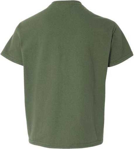 Gildan 64000B Softstyle Youth T-Shirt - Military Green&quot; - &quot;HIT a Double