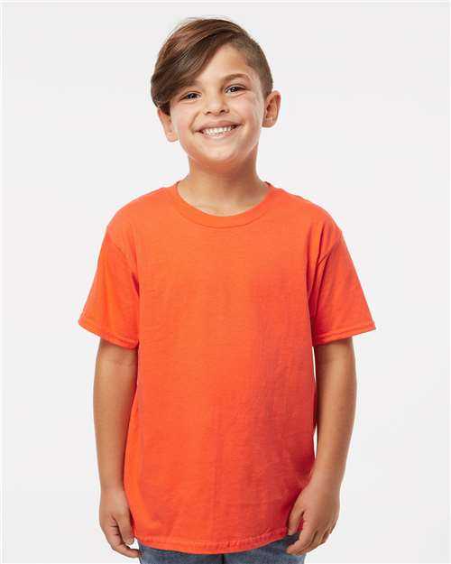 Gildan 64000B Softstyle Youth T-Shirt - Orange" - "HIT a Double