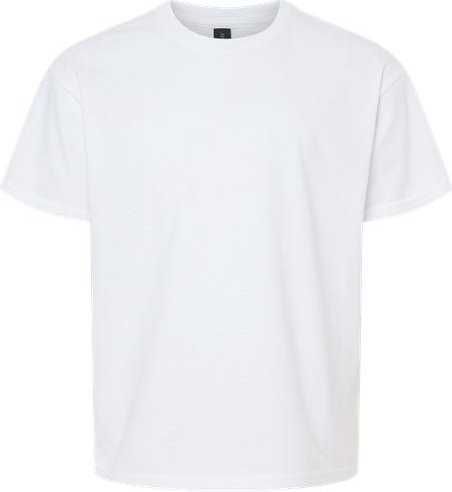 Gildan 64000B Softstyle Youth T-Shirt - White" - "HIT a Double