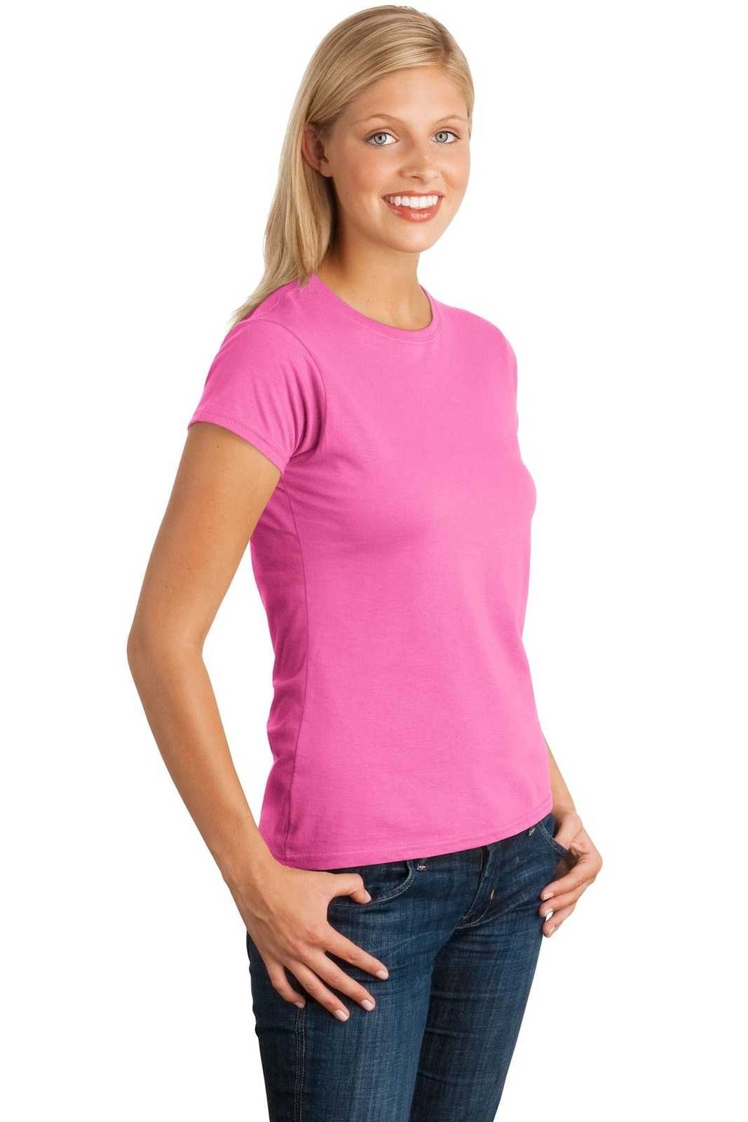 Gildan 64000L Softstyle Ladies T-Shirt - Azalea - HIT a Double