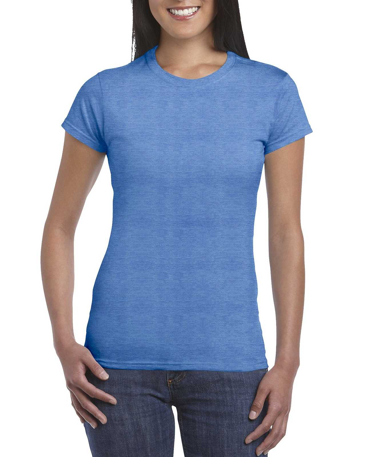 Gildan 64000L Softstyle Ladies T-Shirt - Heather Royal - HIT a Double