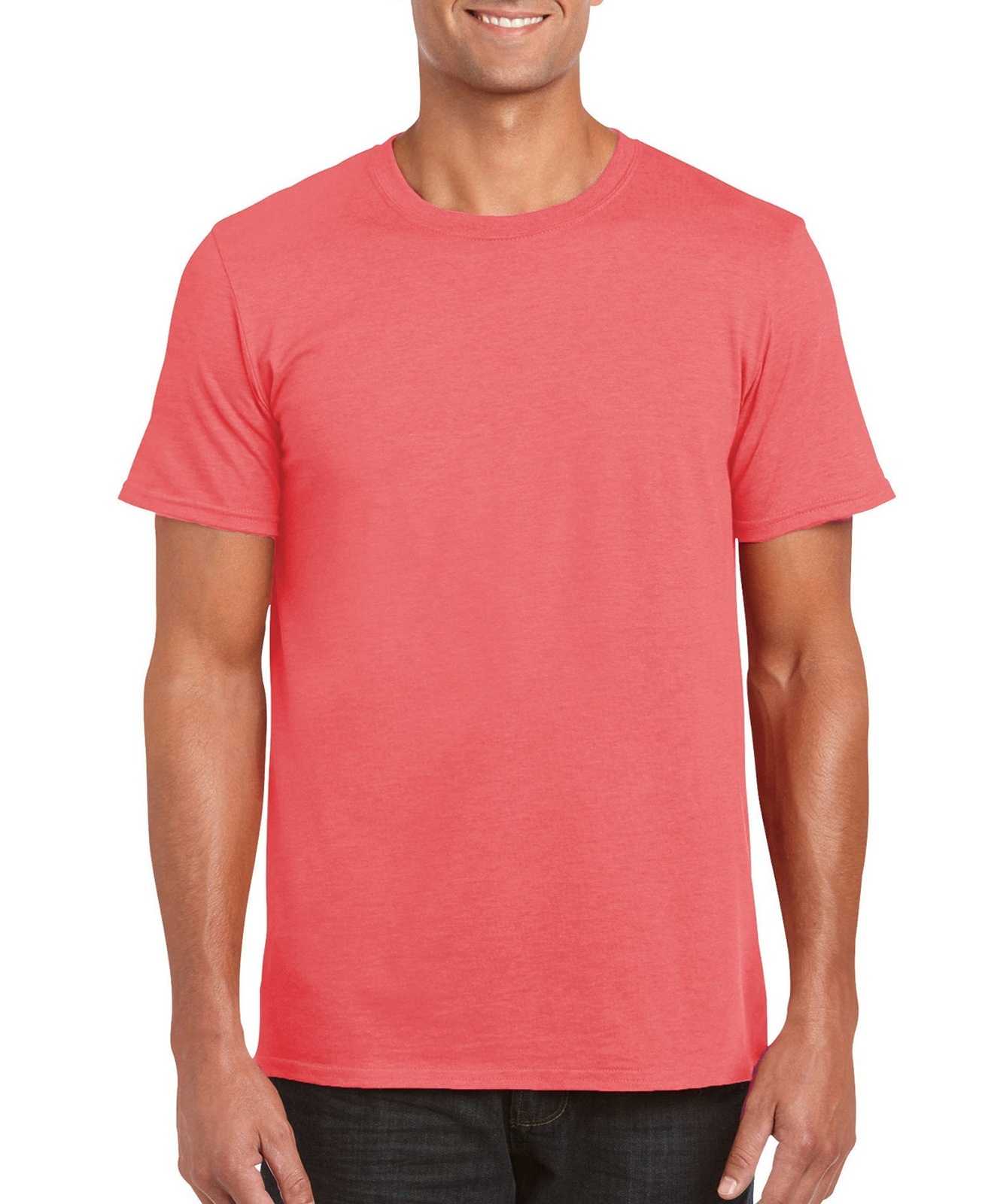 Gildan 64000 Softstyle T-Shirt - Coral Silk - HIT a Double