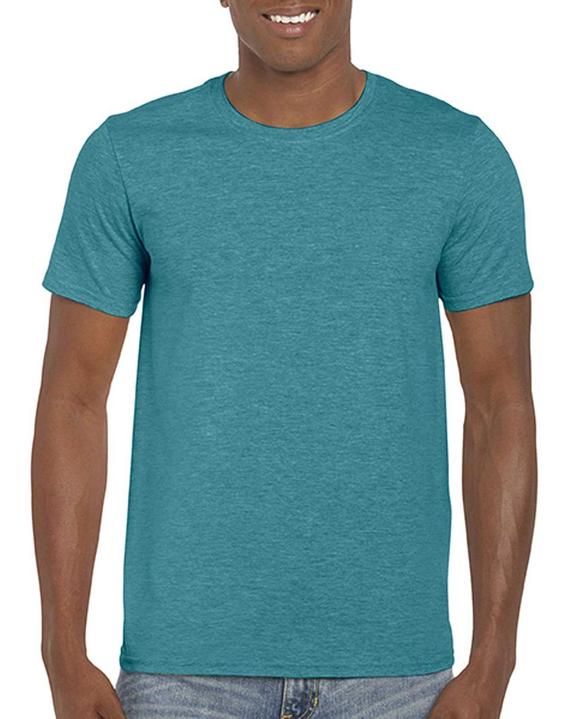 Gildan 64000 Softstyle T-Shirt - Heather Galapagos Blue - HIT a Double