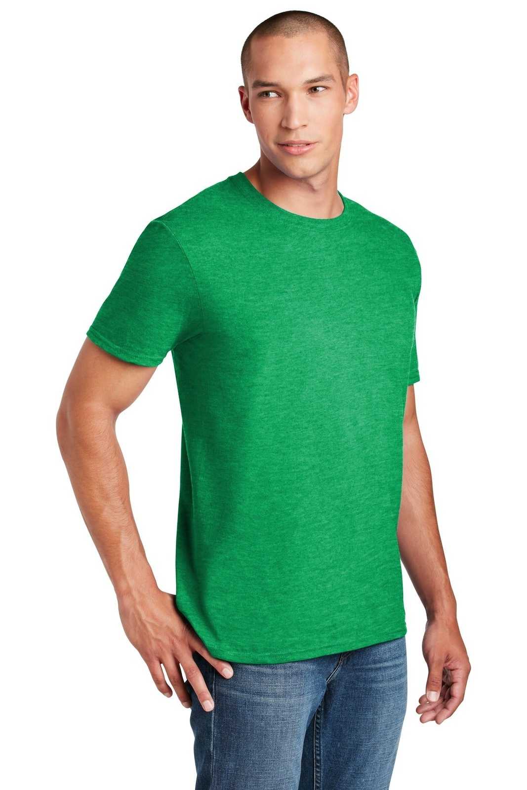 Gildan 64000 Softstyle T-Shirt - Heather Irish Green - HIT a Double