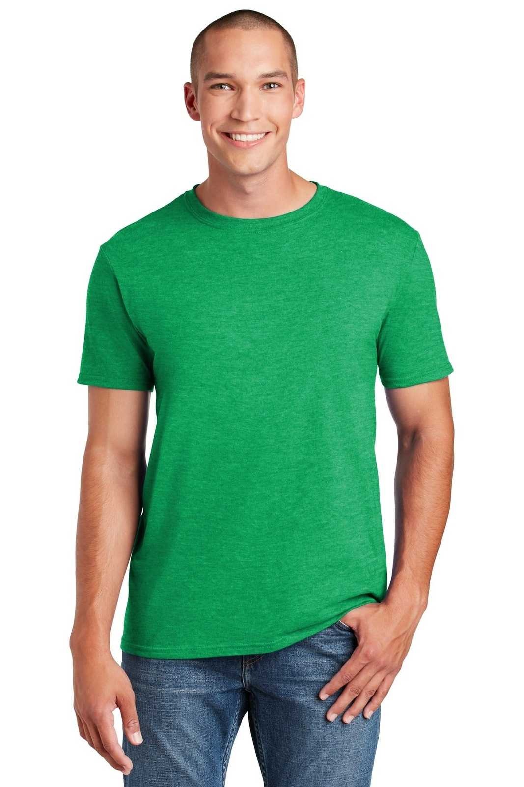 Gildan 64000 Softstyle T-Shirt - Heather Irish Green - HIT a Double