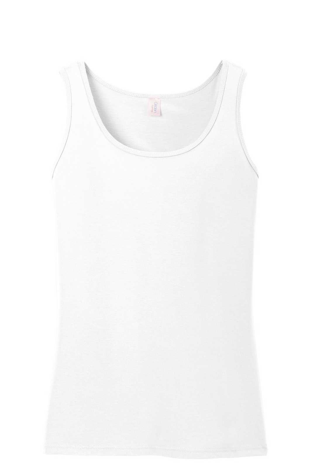 Gildan 64200L Softstyle Junior Fit Tank Top - White - HIT a Double
