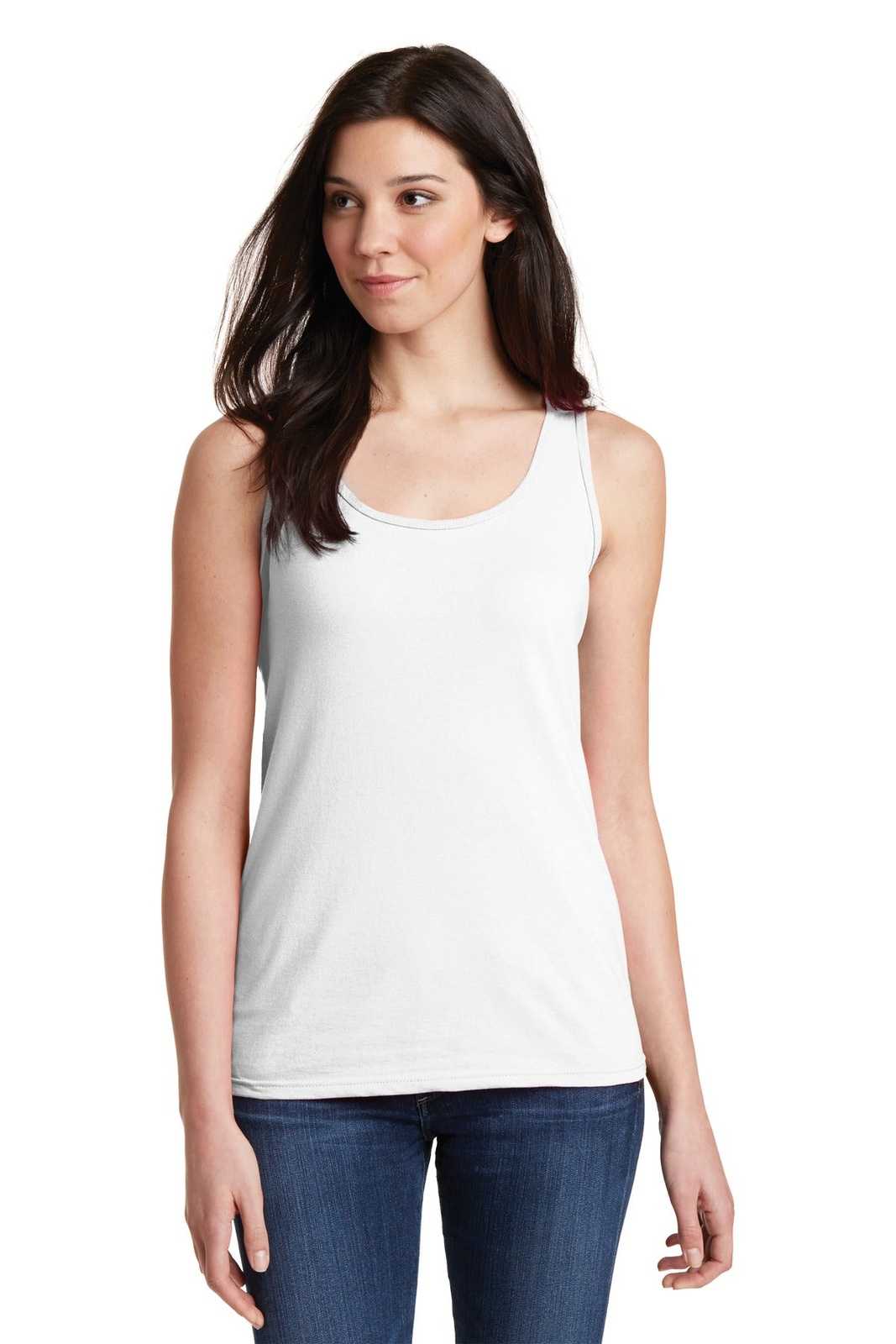 Gildan 64200L Softstyle Junior Fit Tank Top - White - HIT a Double
