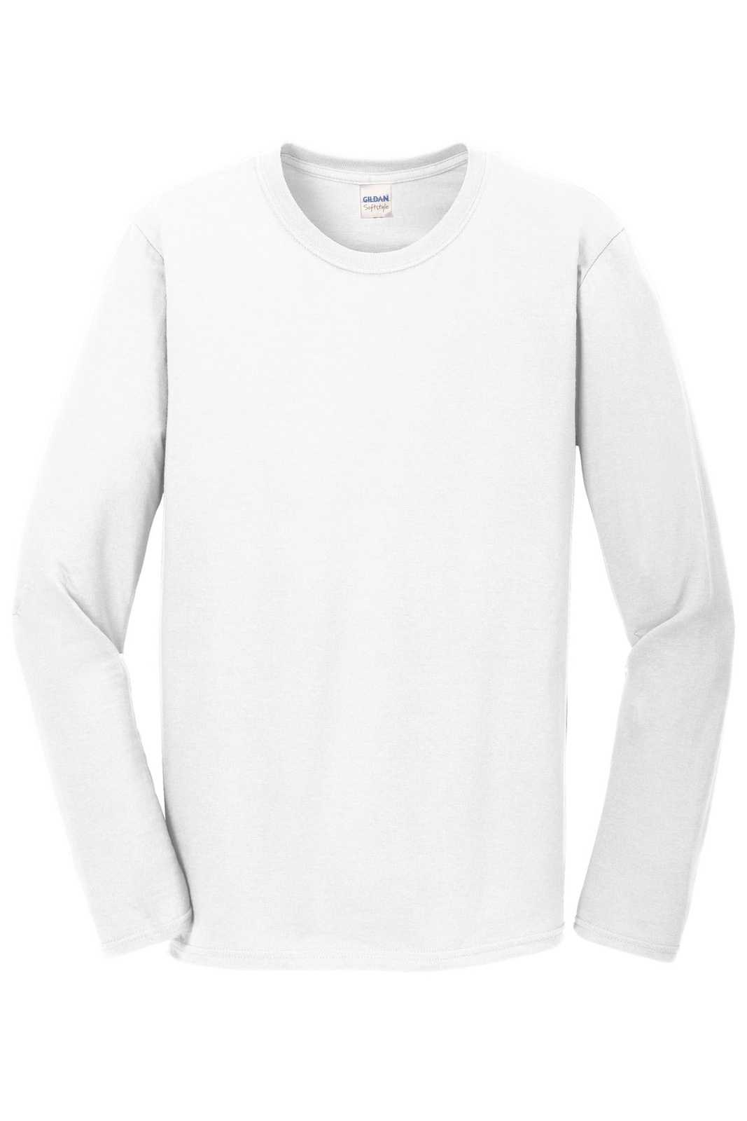 Gildan 64400 Softstyle Long Sleeve T-Shirt - White - HIT a Double