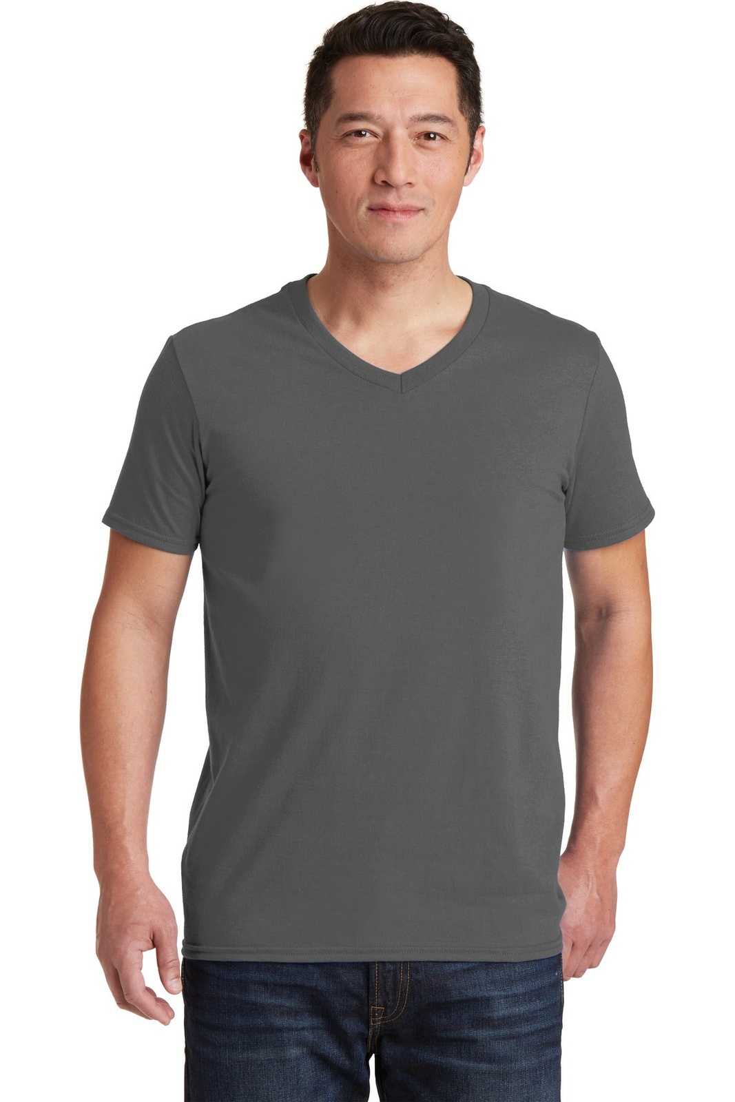 Gildan 64V00 Softstyle V-Neck T-Shirt - Charcoal - HIT a Double