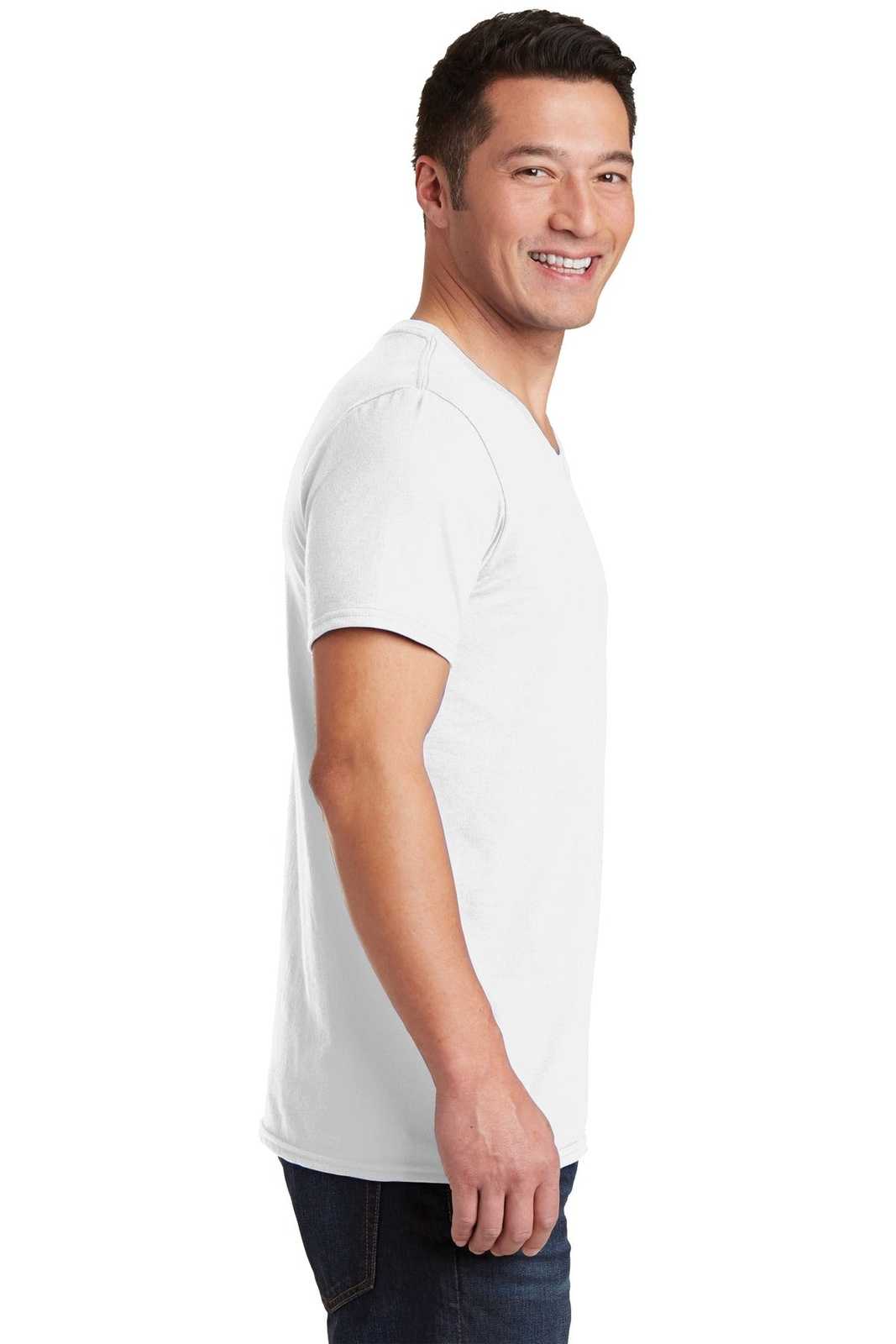 Gildan 64V00 Softstyle V-Neck T-Shirt - White - HIT a Double