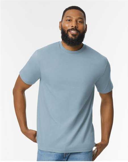 Gildan 65000 Softstyle Midweight T-Shirt - Stone Blue" - "HIT a Double