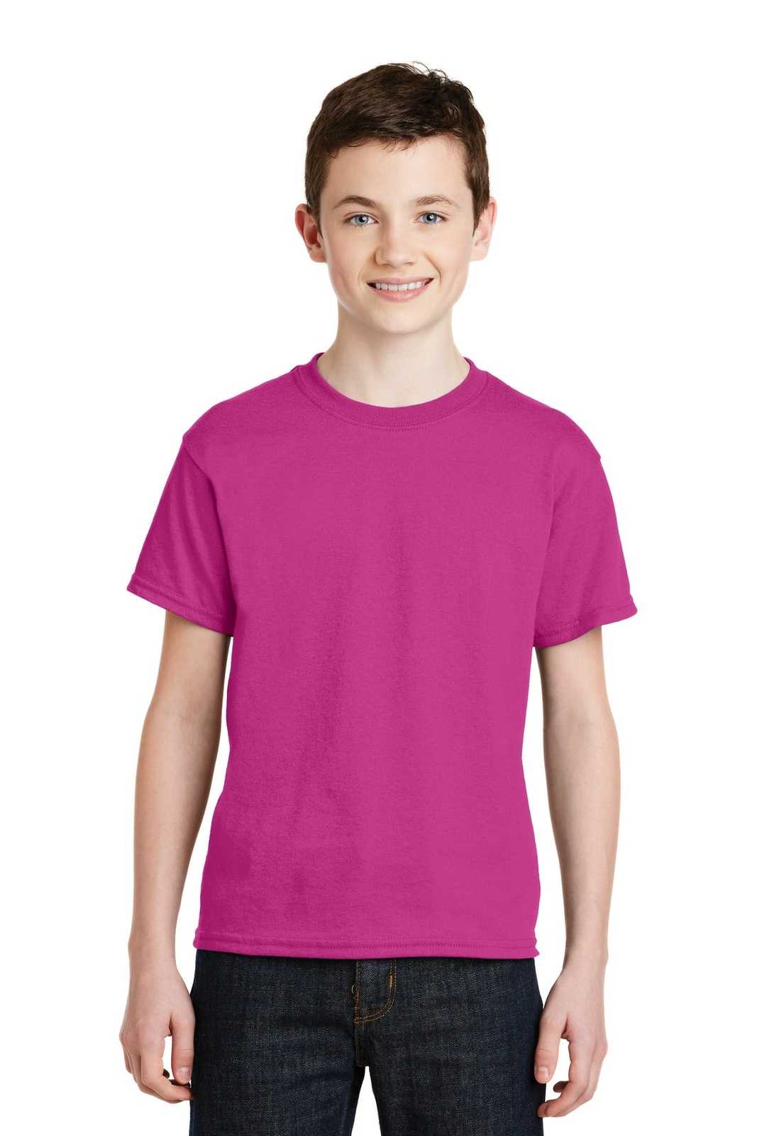 Gildan 8000B Youth Dryblend 50 Cotton/50 Poly T-Shirt - Heliconia - HIT a Double