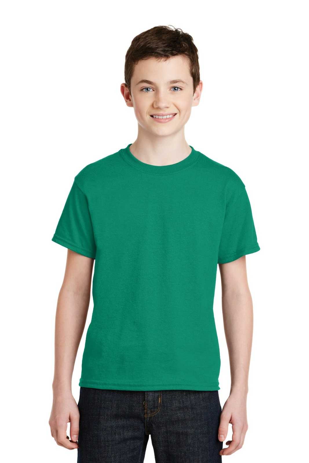 Gildan 8000B Youth Dryblend 50 Cotton/50 Poly T-Shirt - Kelly Green - HIT a Double