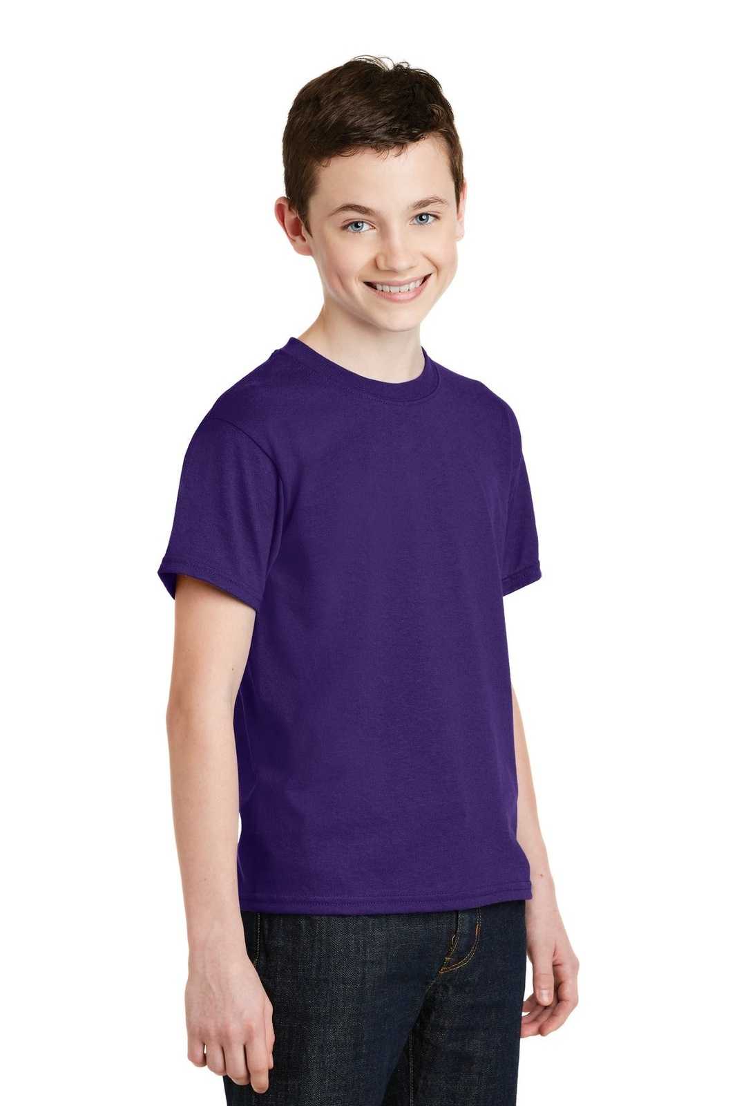 Gildan 8000B Youth Dryblend 50 Cotton/50 Poly T-Shirt - Purple - HIT a Double