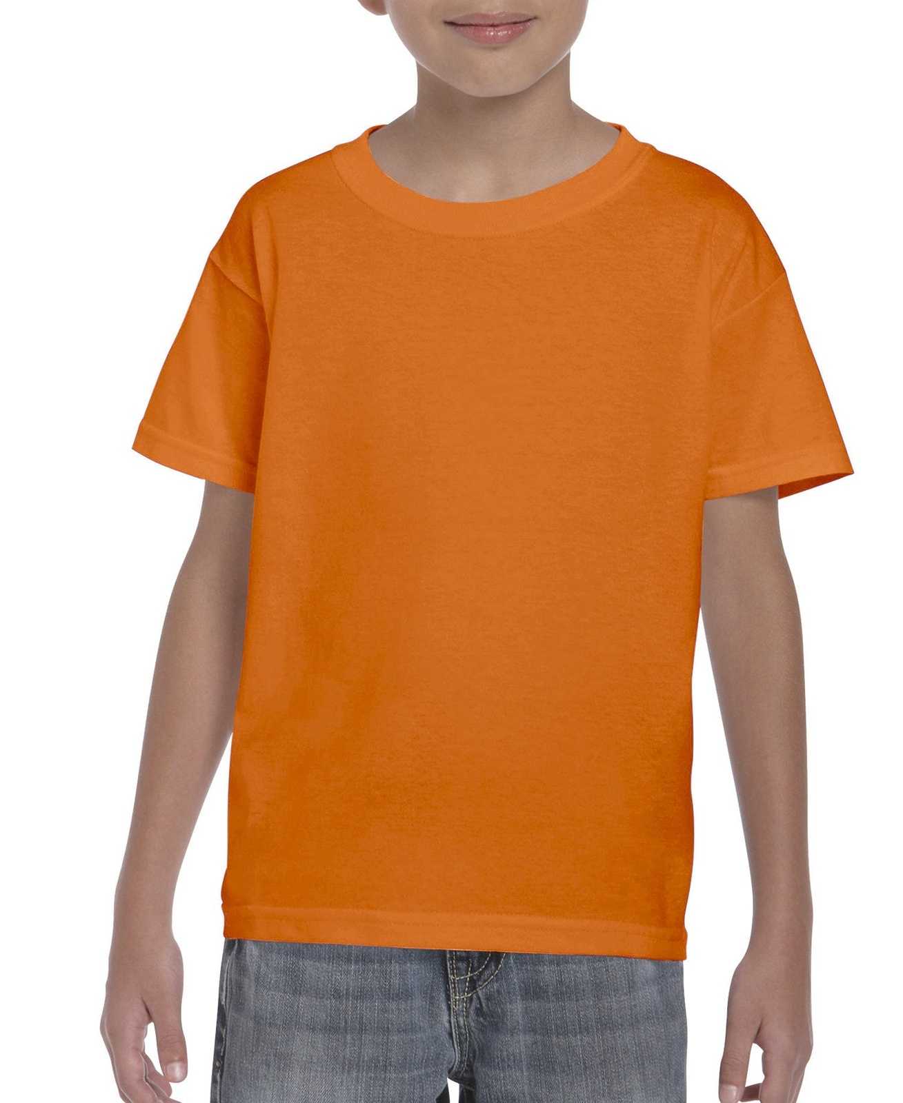 Gildan 8000B Youth Dryblend 50 Cotton/50 Poly T-Shirt - Safety Orange - HIT a Double