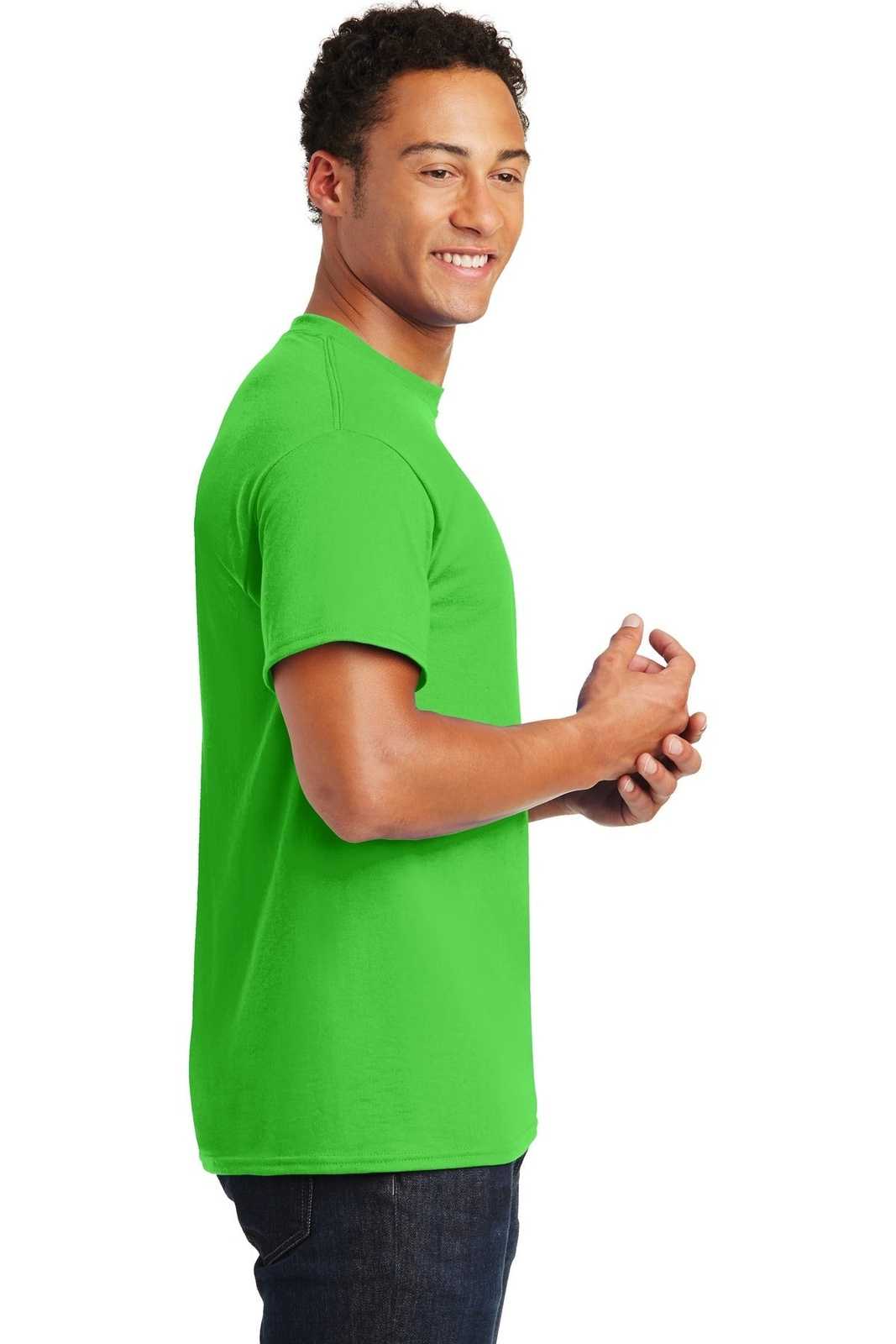 Gildan 8000 Dryblend 50 Cotton/50 Poly T-Shirt - Electric Green - HIT a Double