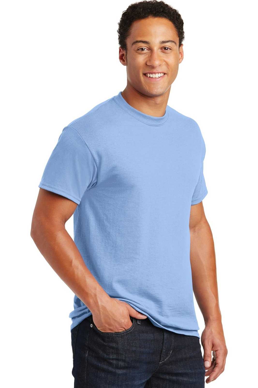 Gildan 8000 Dryblend 50 Cotton/50 Poly T-Shirt - Light Blue - HIT a Double