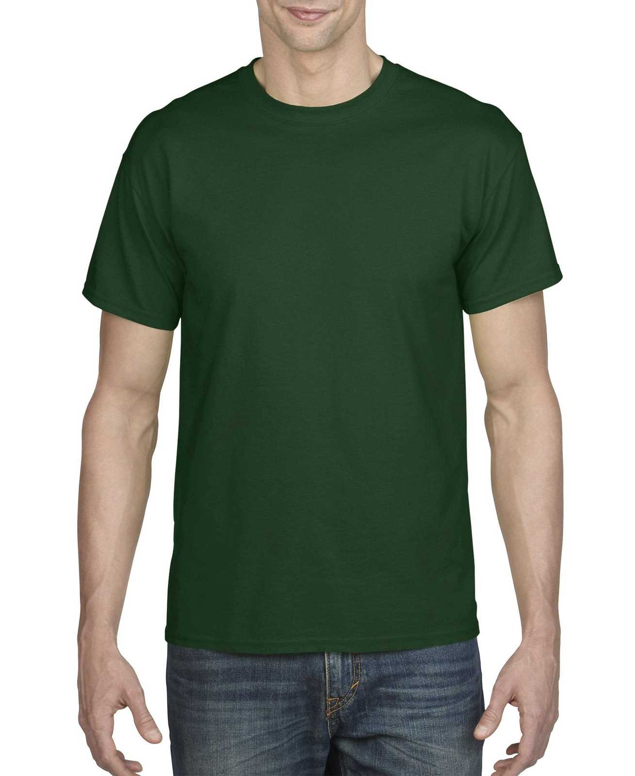 Gildan 8000 Dryblend 50 Cotton/50 Poly T-Shirt - Sport Dark Green - HIT a Double