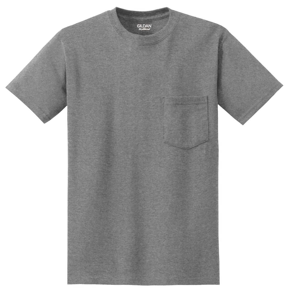 Gildan 8300 DryBlend 50 Cotton/50 Poly Pocket T-Shirt - Sport Gray - HIT a Double