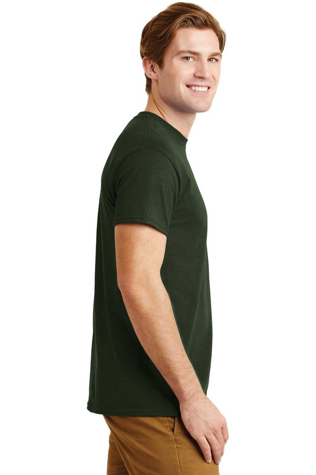 Gildan 8300 Dryblend 50 Cotton/50 Poly Pocket T-Shirt - Forest Green - HIT a Double