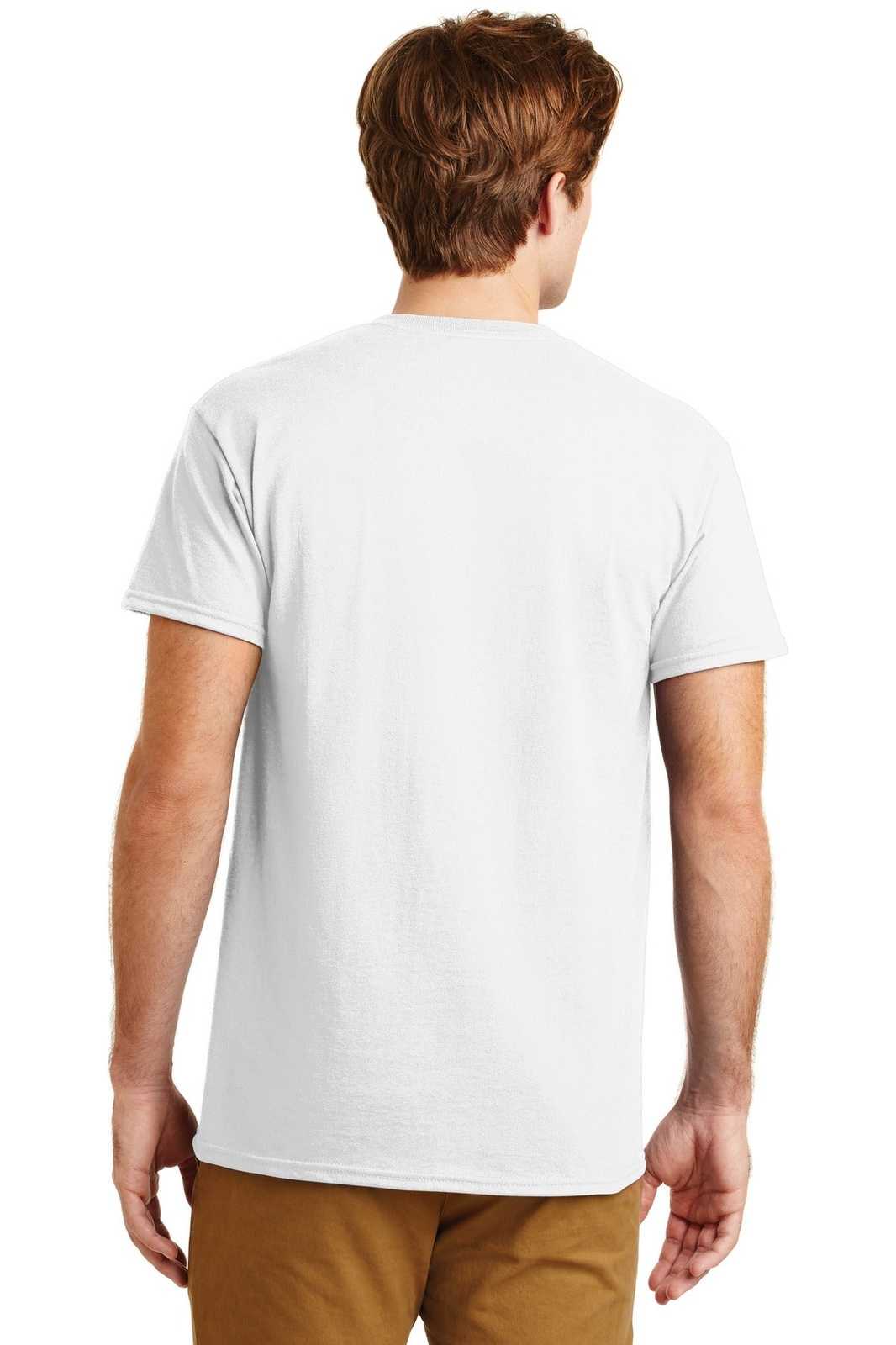 Gildan 8300 Dryblend 50 Cotton/50 Poly Pocket T-Shirt - White - HIT a Double